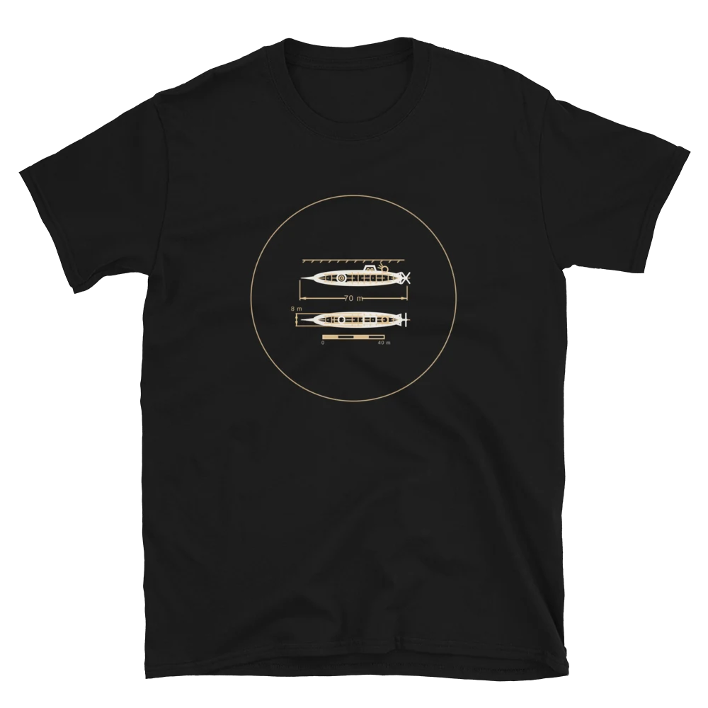 El Nautilus, camiseta de algodón en color negro