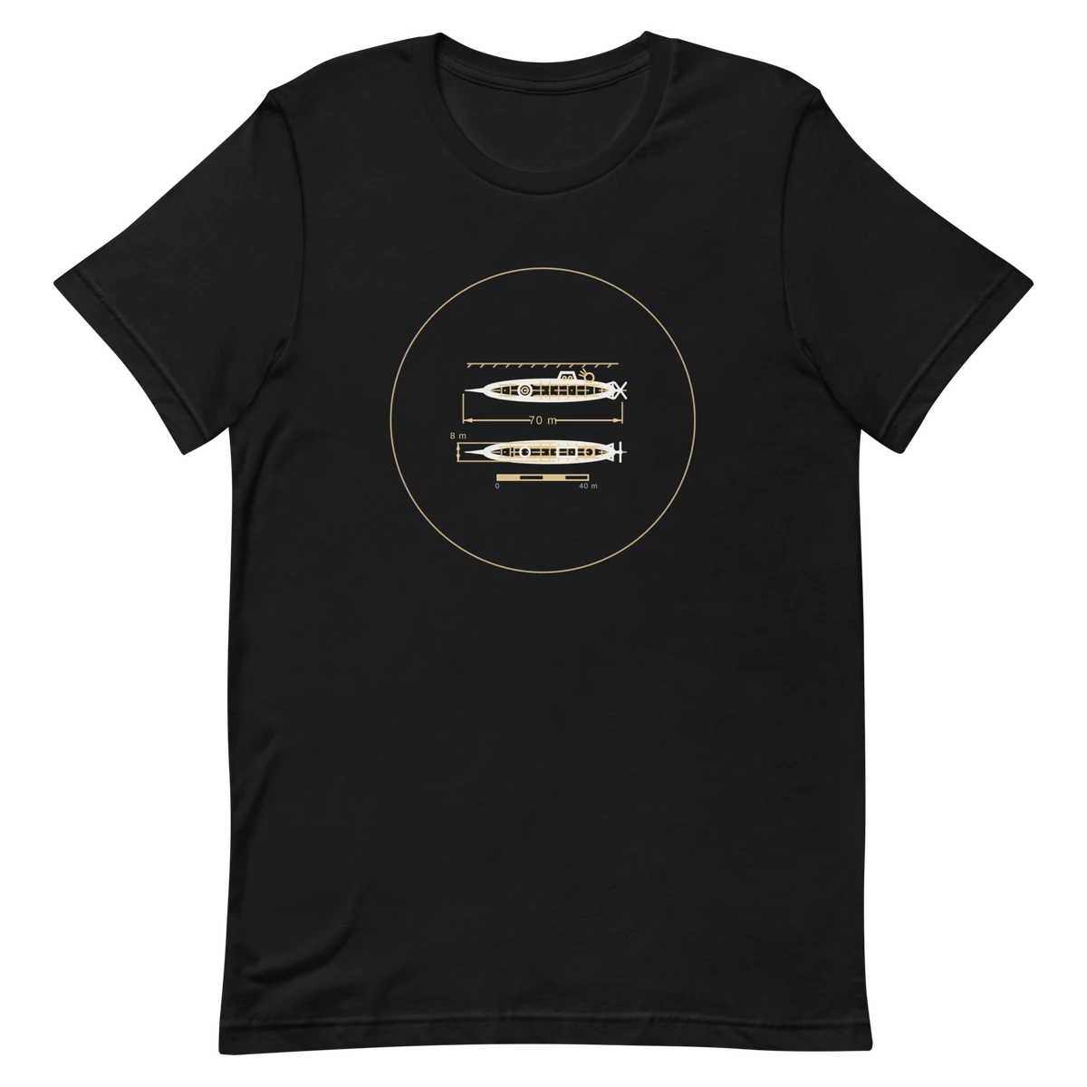 El Nautilus, camiseta premium de algodón en color negro