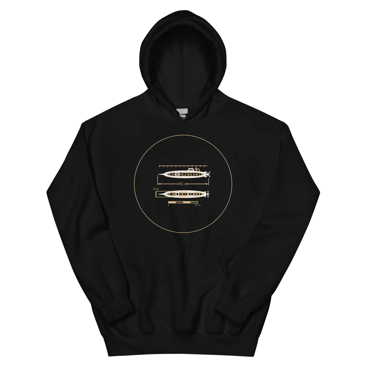 El Nautilus, sudadera con capucha en color negro