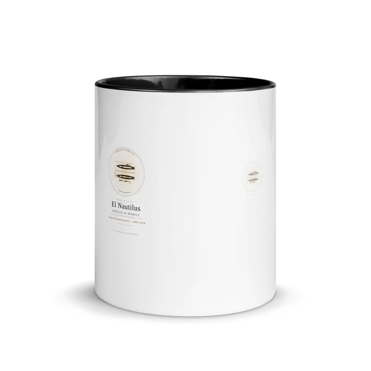 El Nautilus, taza de cerámica en color negro