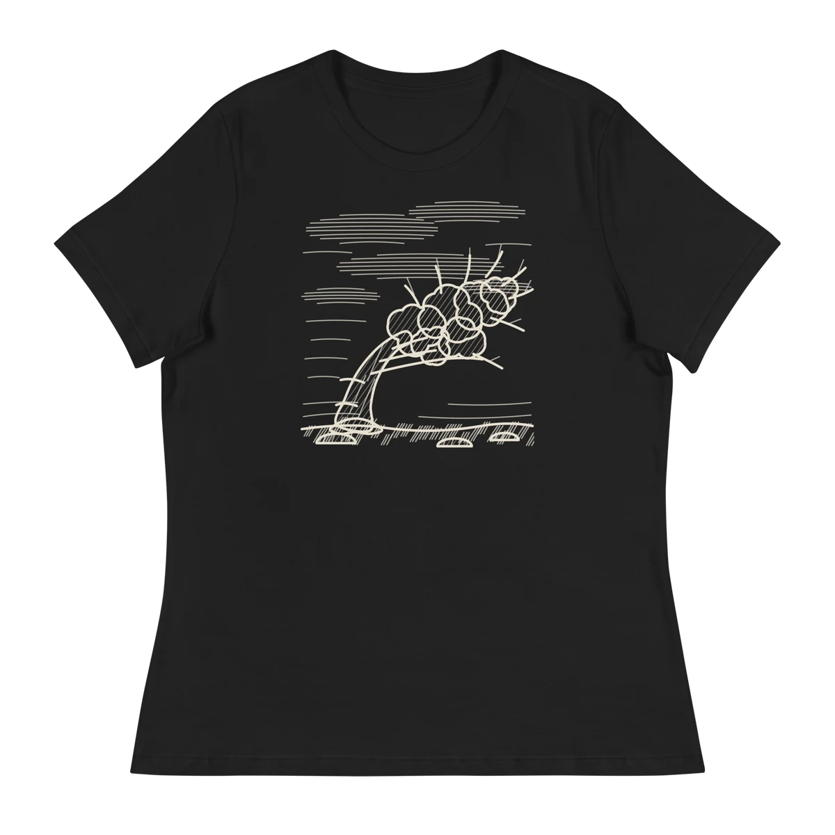 El páramo, camiseta de mujer en color negro
