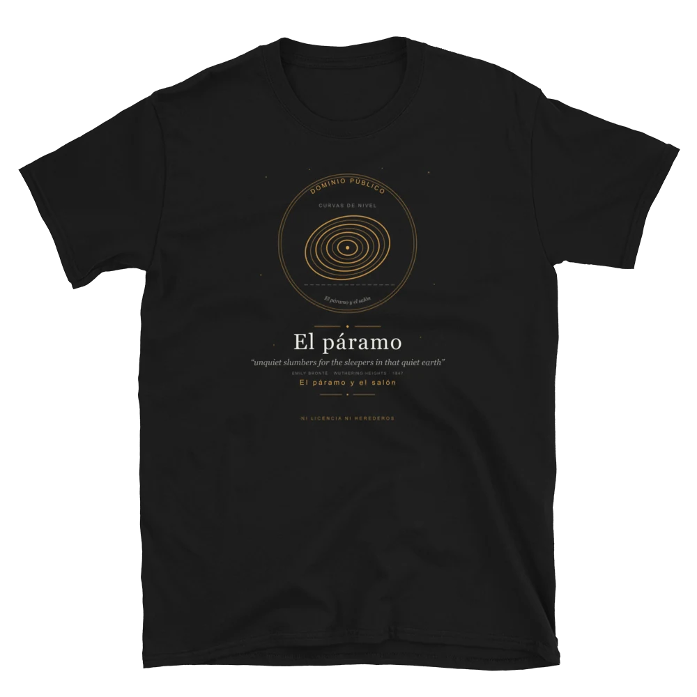 El páramo, camiseta de algodón en color negro