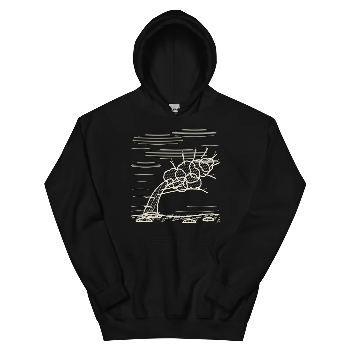 El páramo, sudadera con capucha en color negro