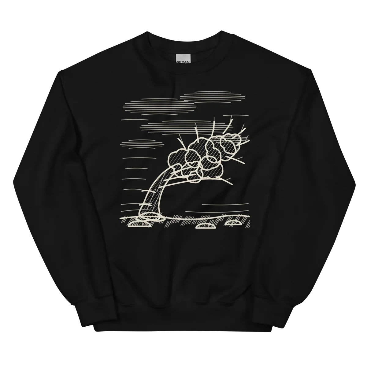 El páramo, sudadera de cuello redondo en color negro
