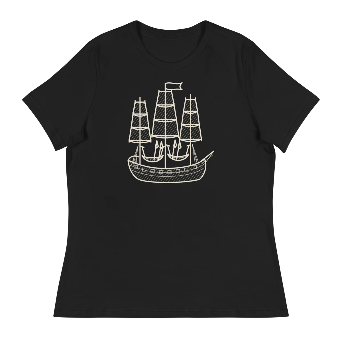 El Pequod, camiseta de mujer en color negro