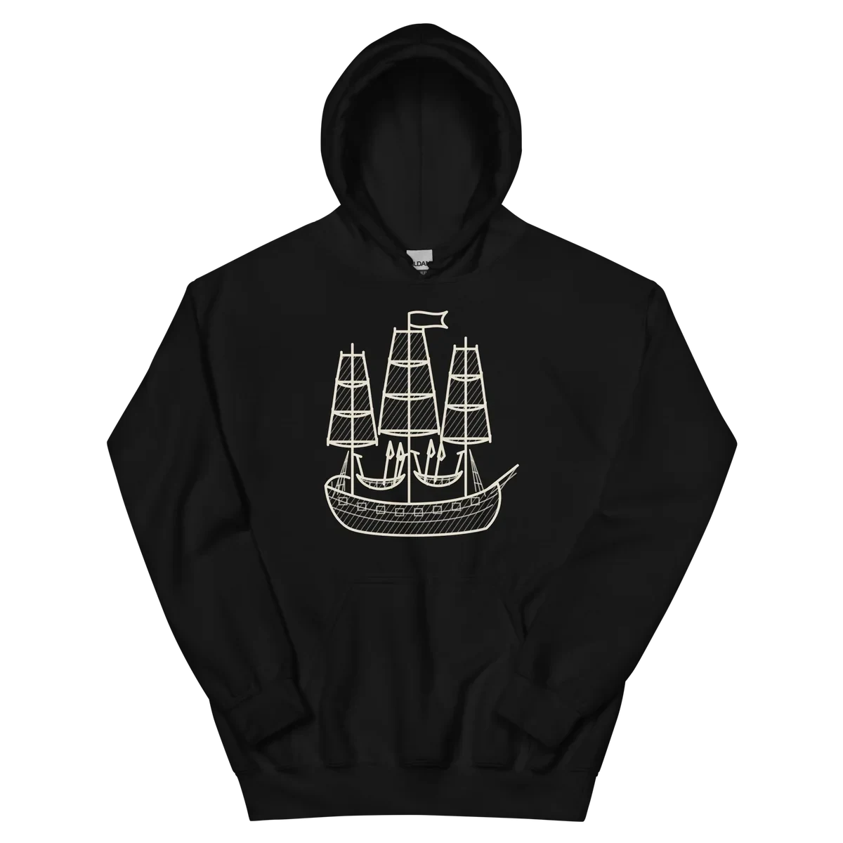 El Pequod, sudadera con capucha en color negro