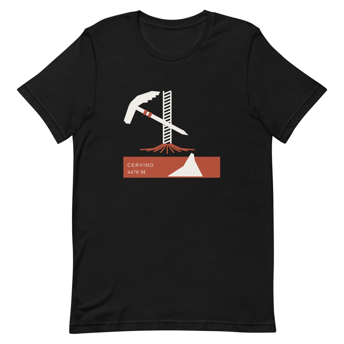 El piolet de Whymper, Premium-Baumwoll-T-Shirt in Schwarz