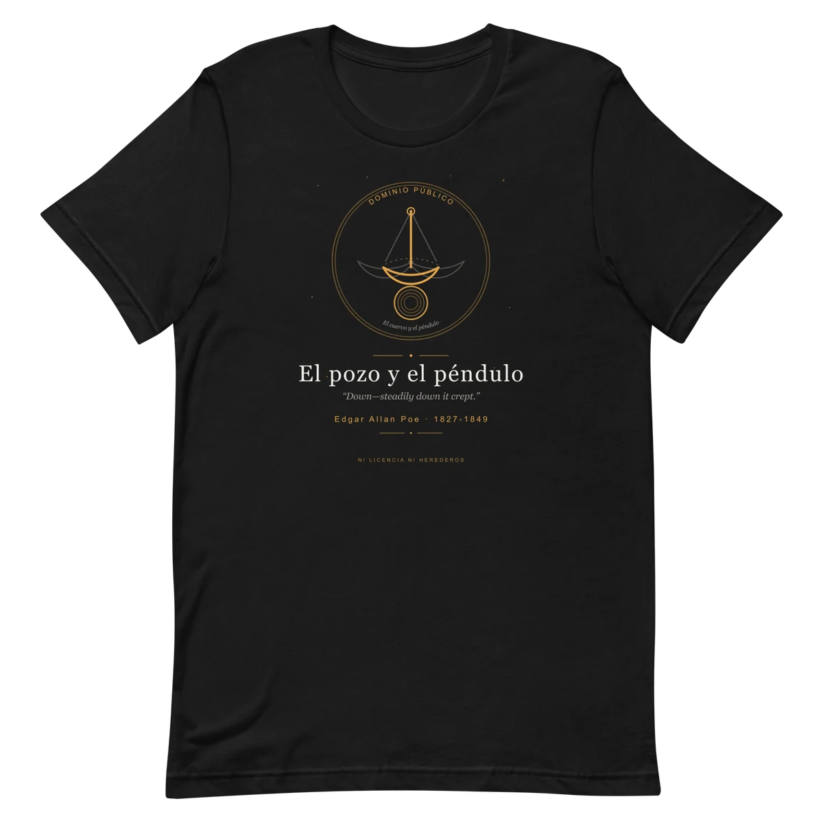 El pozo y el péndulo, camiseta premium de algodón en color negro