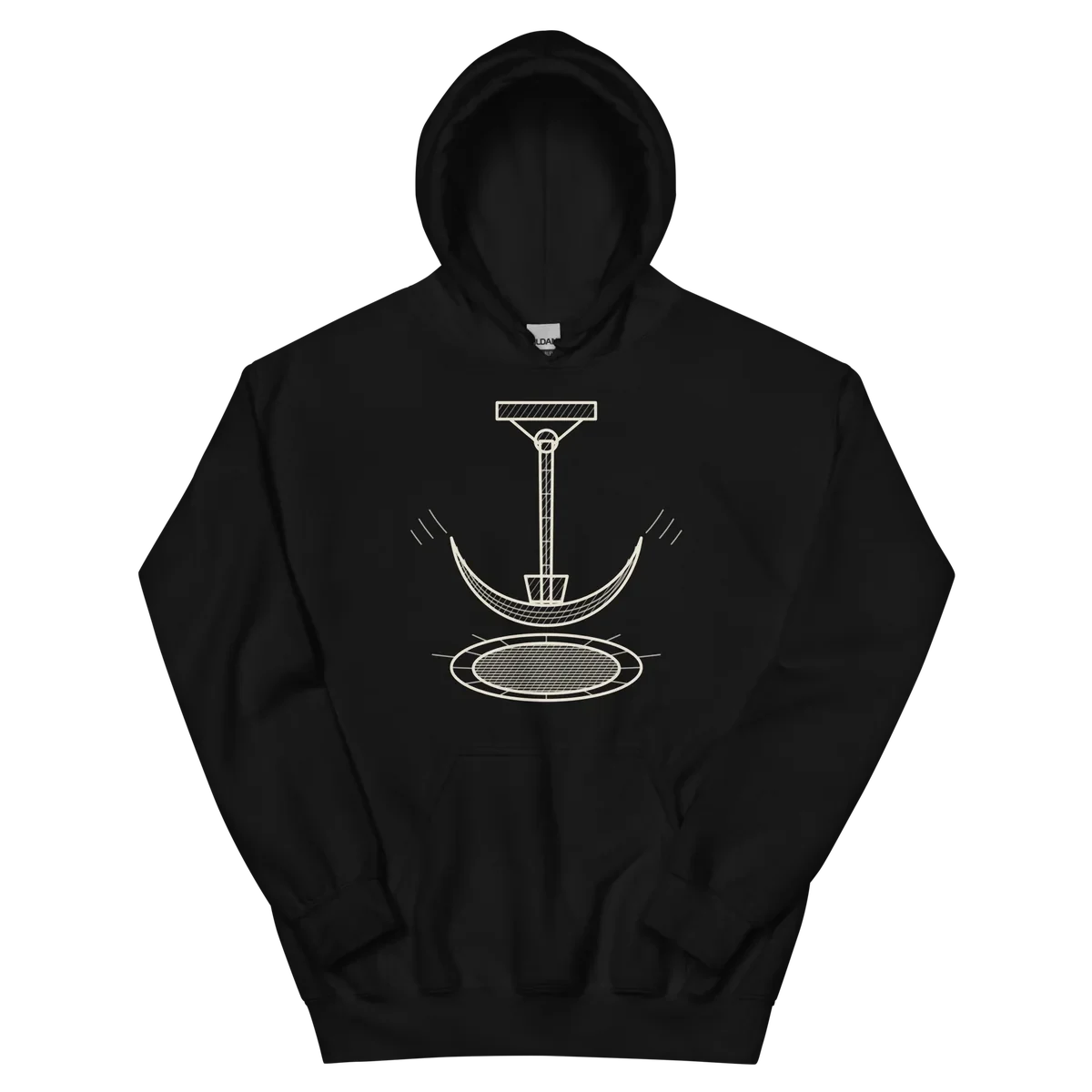 El pozo y el péndulo, sudadera con capucha en color negro