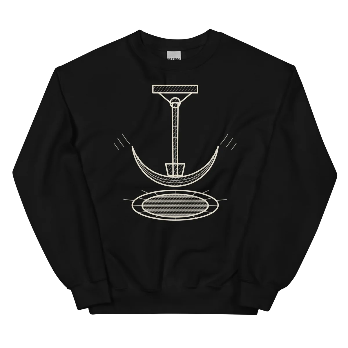 El pozo y el péndulo, sudadera de cuello redondo en color negro