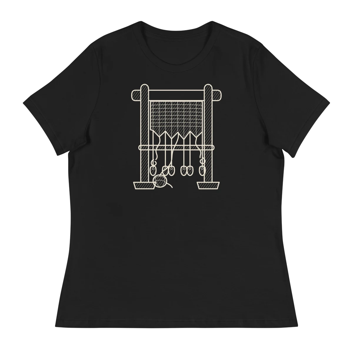El telar de Penélope, camiseta de mujer en color negro