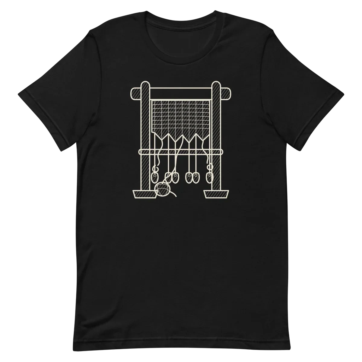El telar de Penélope, camiseta premium de algodón en color negro