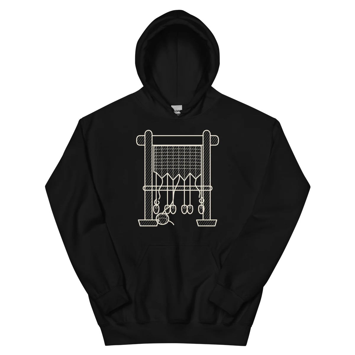 El telar de Penélope, sudadera con capucha en color negro