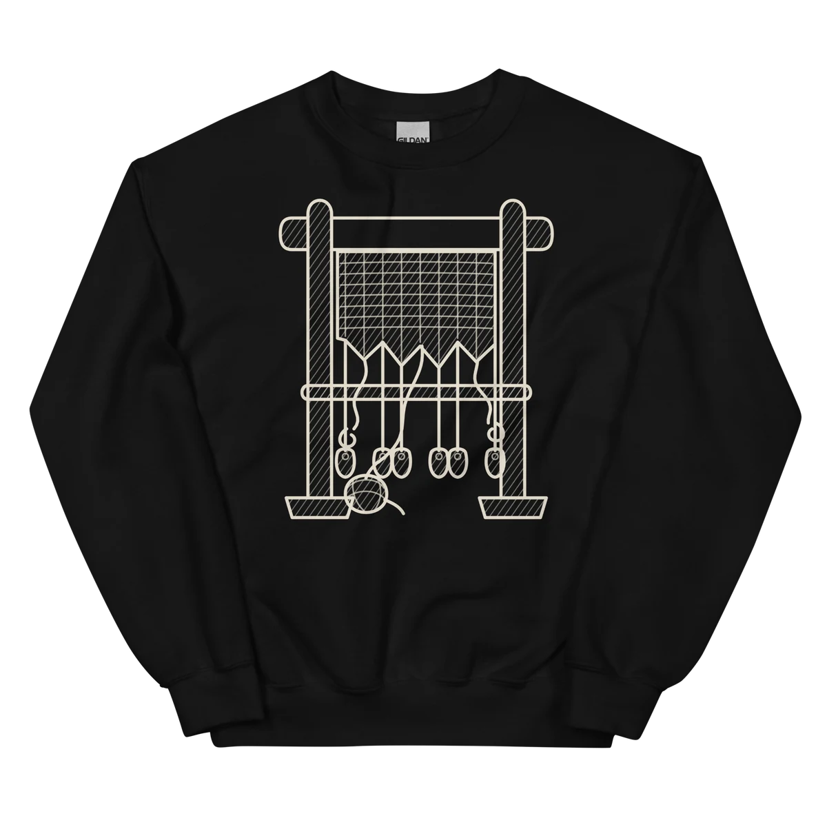 El telar de Penélope, sudadera de cuello redondo en color negro