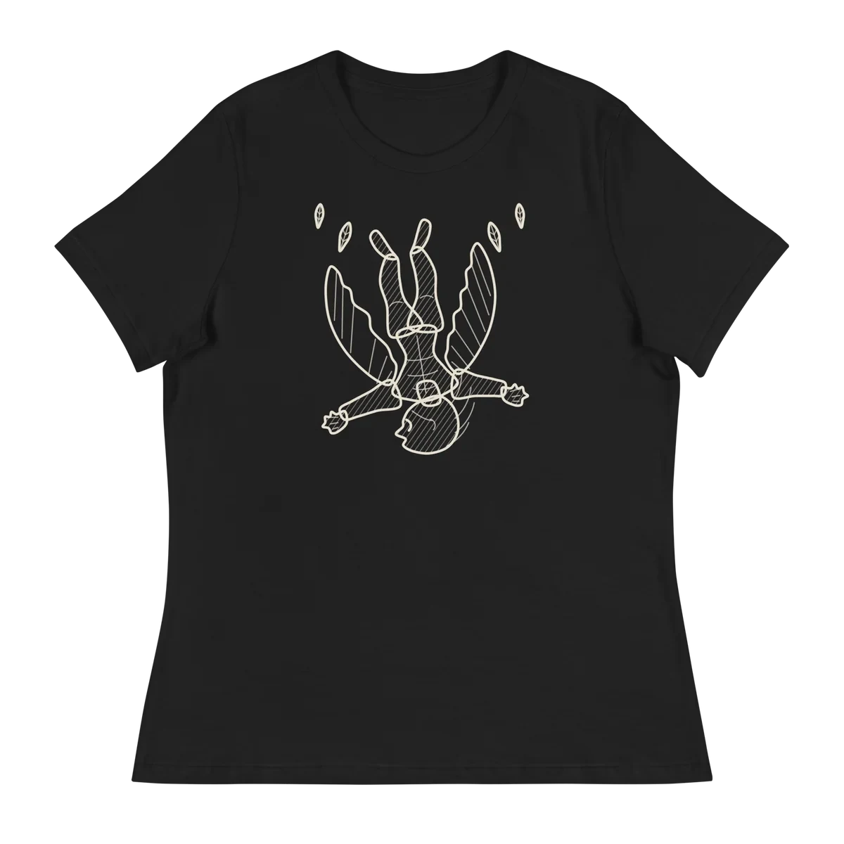 Ícaro, camiseta de mujer en color negro