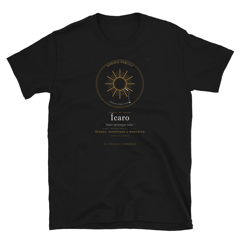 Ícaro, camiseta de algodón en color negro