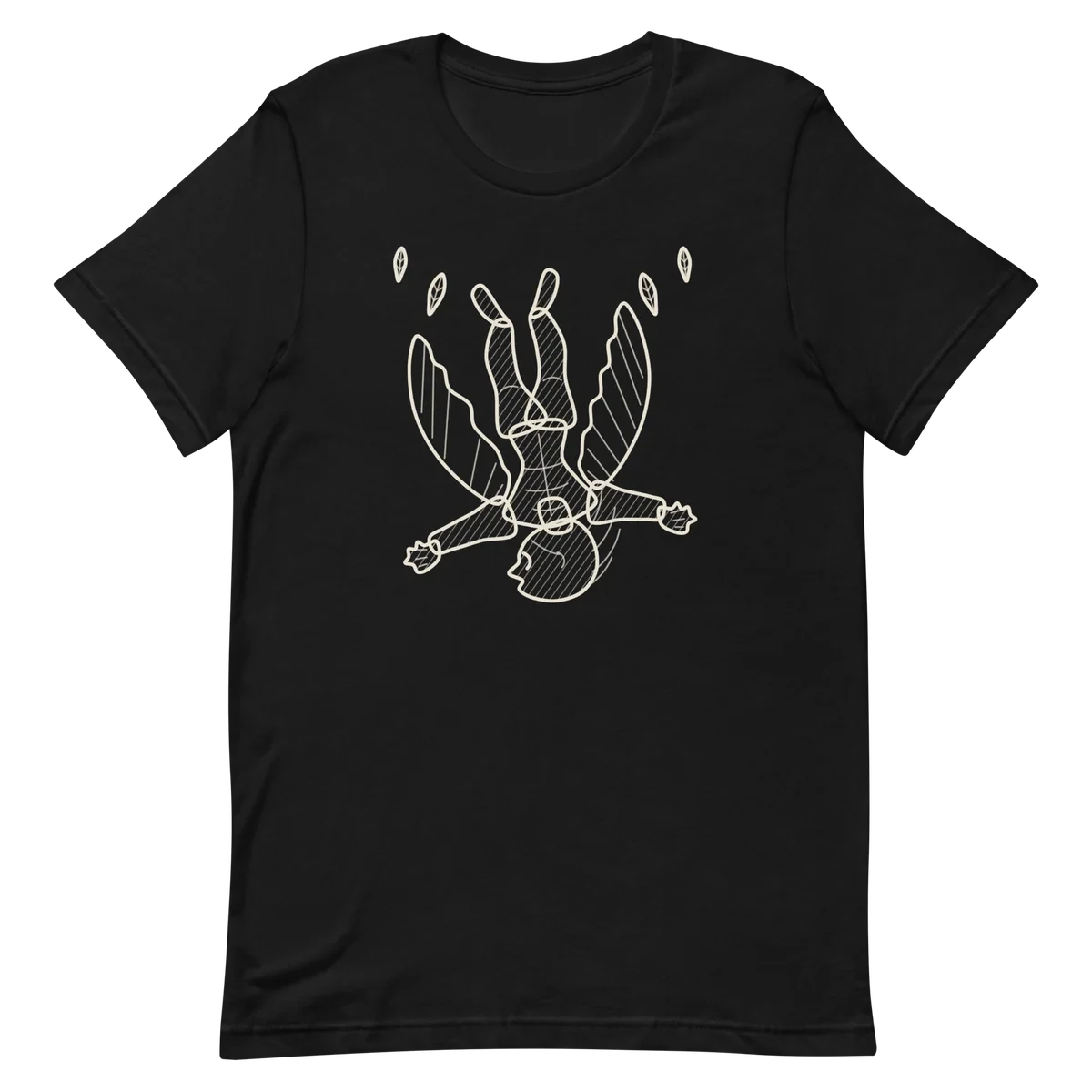 Ícaro, camiseta premium de algodón en color negro