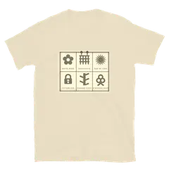 Insignias de manga, camiseta de algodón en color arena