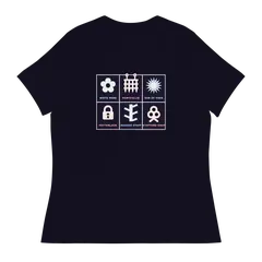 Insignias de manga, camiseta de mujer en color marino