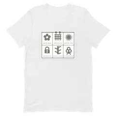 Insignias de manga, camiseta premium de algodón en color blanco