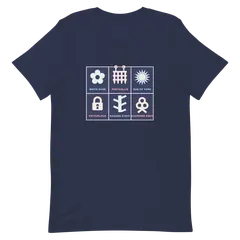 Insignias de manga, camiseta premium de algodón en color marino