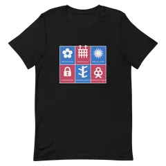 Insignias de manga, camiseta premium de algodón en color negro