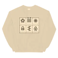 Insignias de manga, sudadera de cuello redondo en color arena