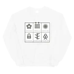 Insignias de manga, sudadera de cuello redondo en color blanco