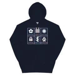 Insignias de manga, sudadera con capucha en color marino