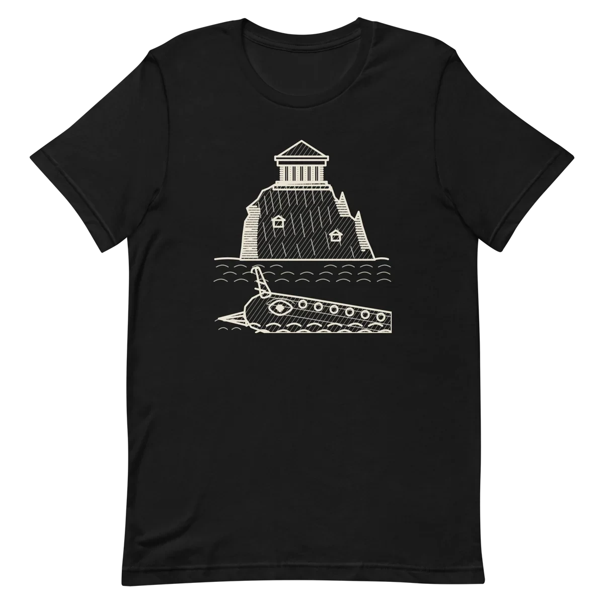 Ítaca, camiseta premium de algodón en color negro