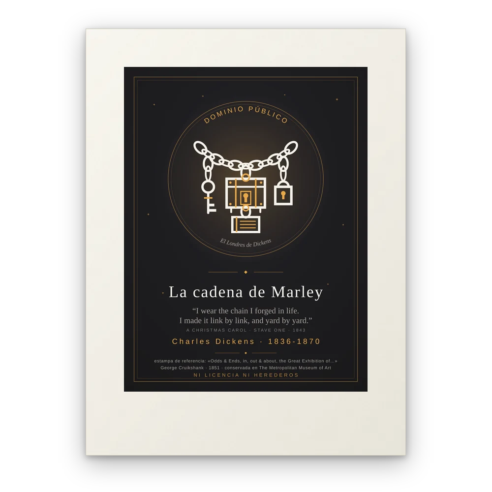 La cadena de Marley, lámina en papel mate