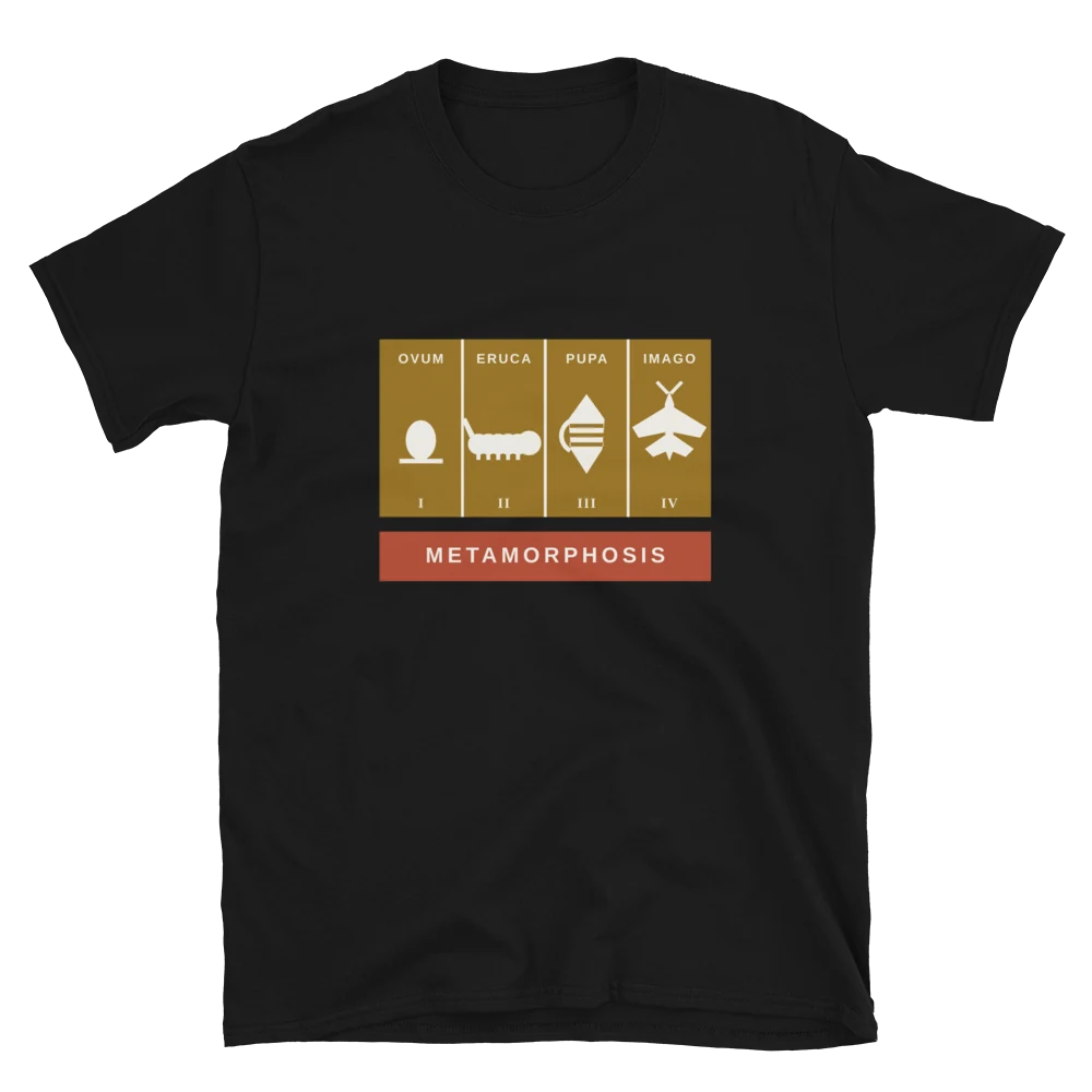 La cadena de Merian, T-shirt di cotone in nero