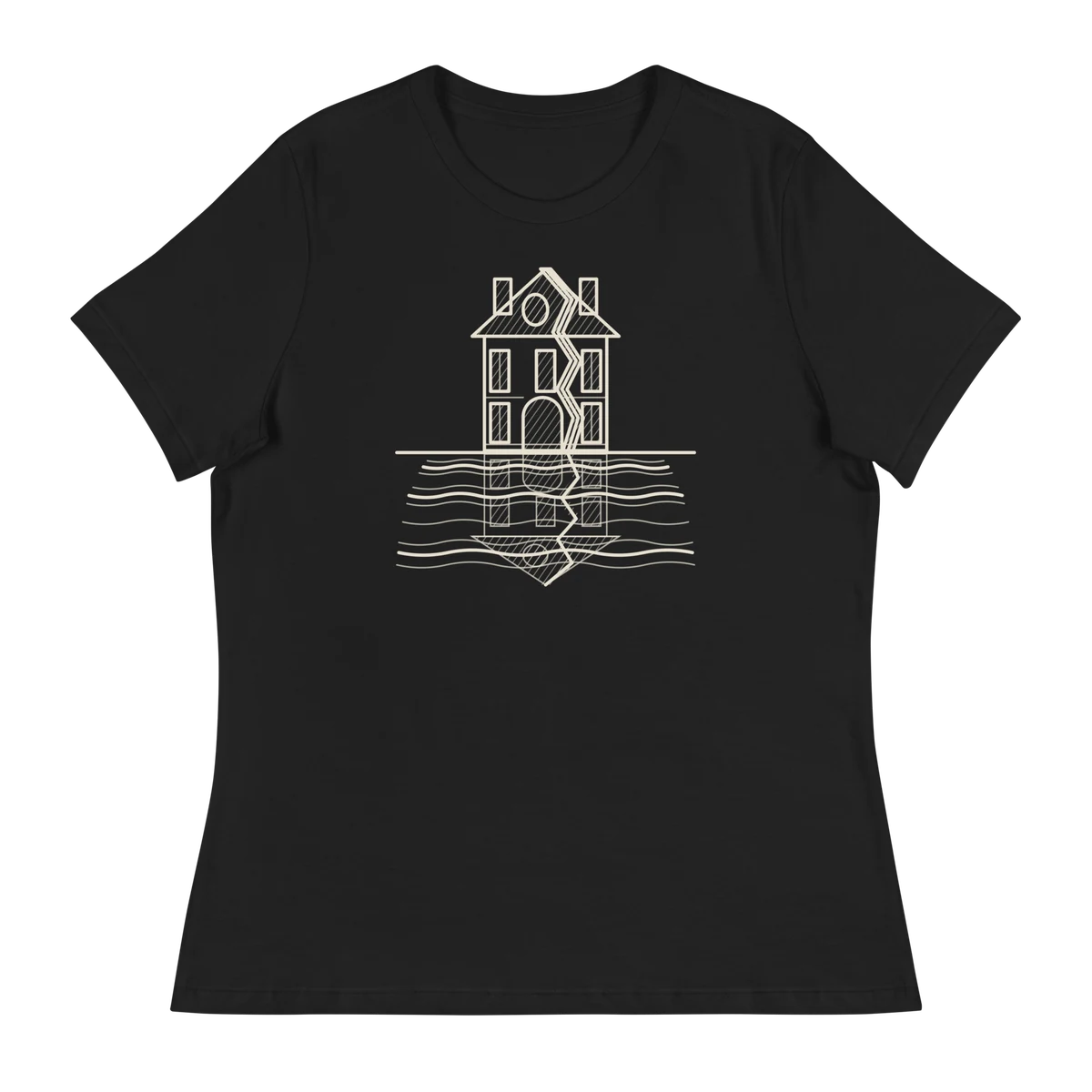 La caída de la casa Usher, camiseta de mujer en color negro