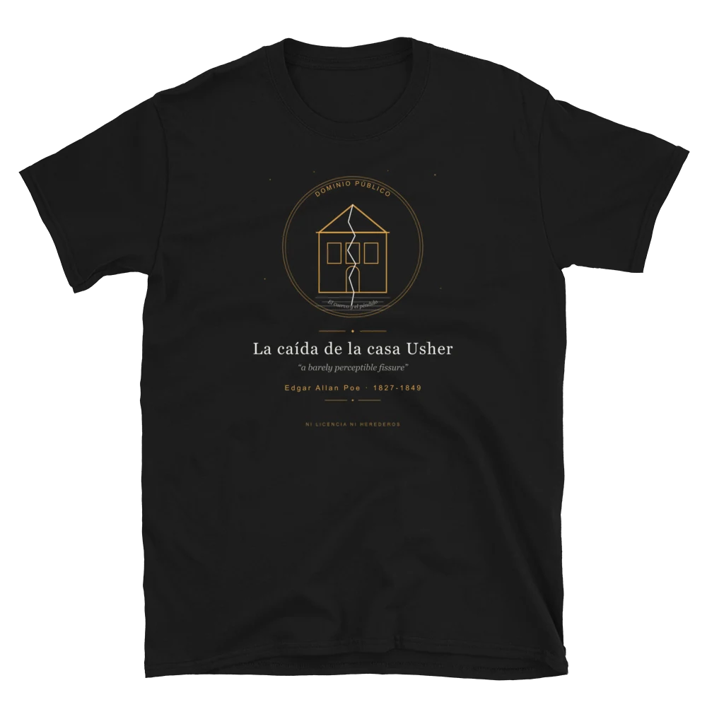La caída de la casa Usher, camiseta de algodón en color negro