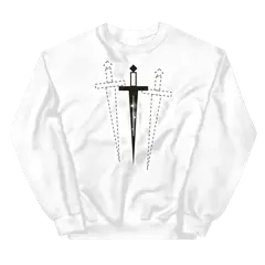 La daga de Macbeth, sudadera de cuello redondo en color blanco