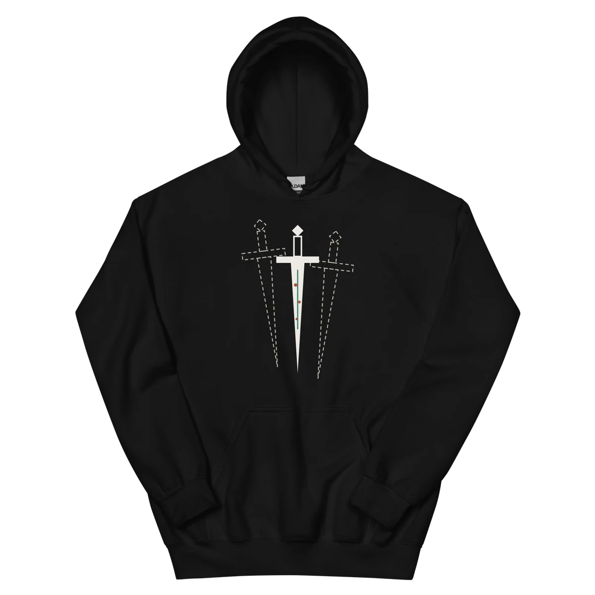 La daga de Macbeth, sudadera con capucha en color negro