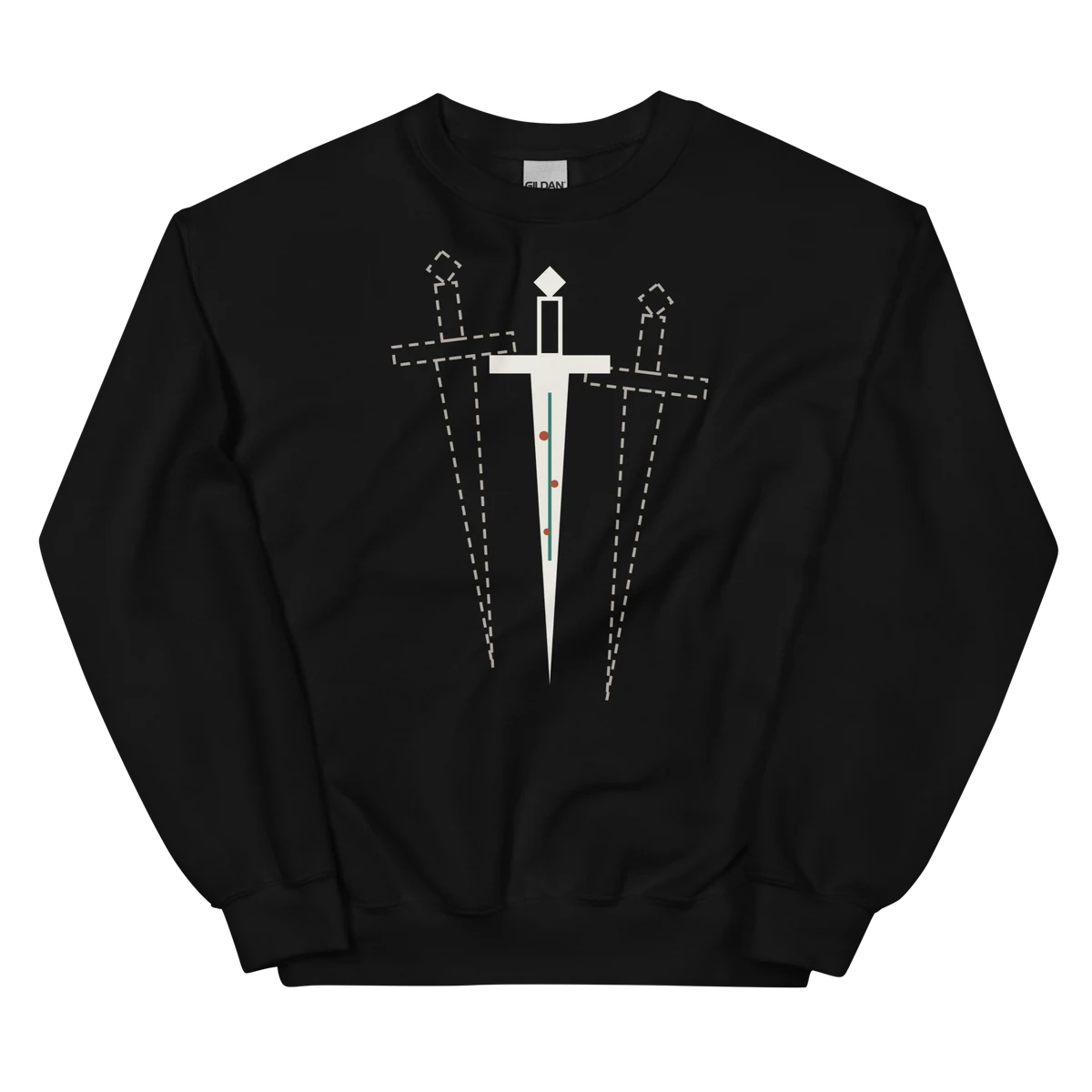 La daga de Macbeth, sudadera de cuello redondo en color negro