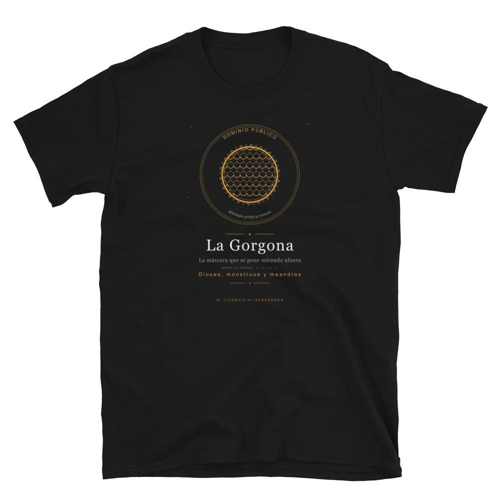 La Gorgona, camiseta de algodón en color negro