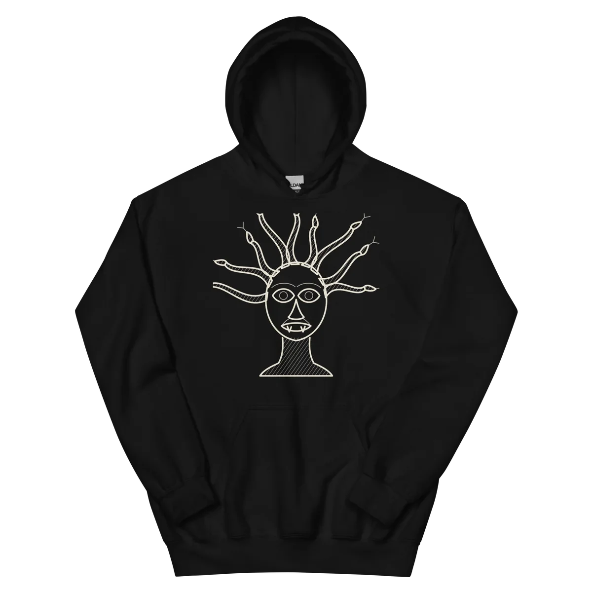 La Gorgona, sudadera con capucha en color negro
