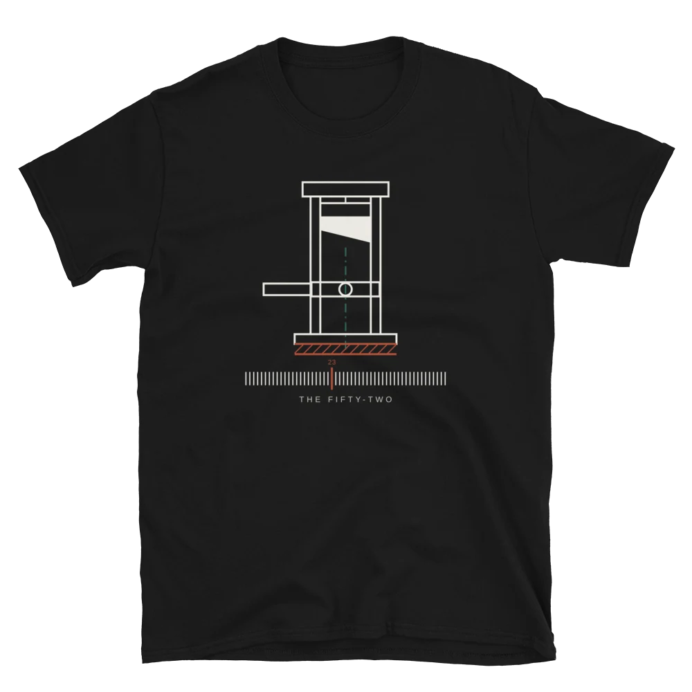 La guillotina, camiseta de algodón en color negro