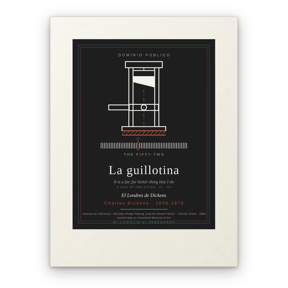 La guillotina, lámina en papel mate