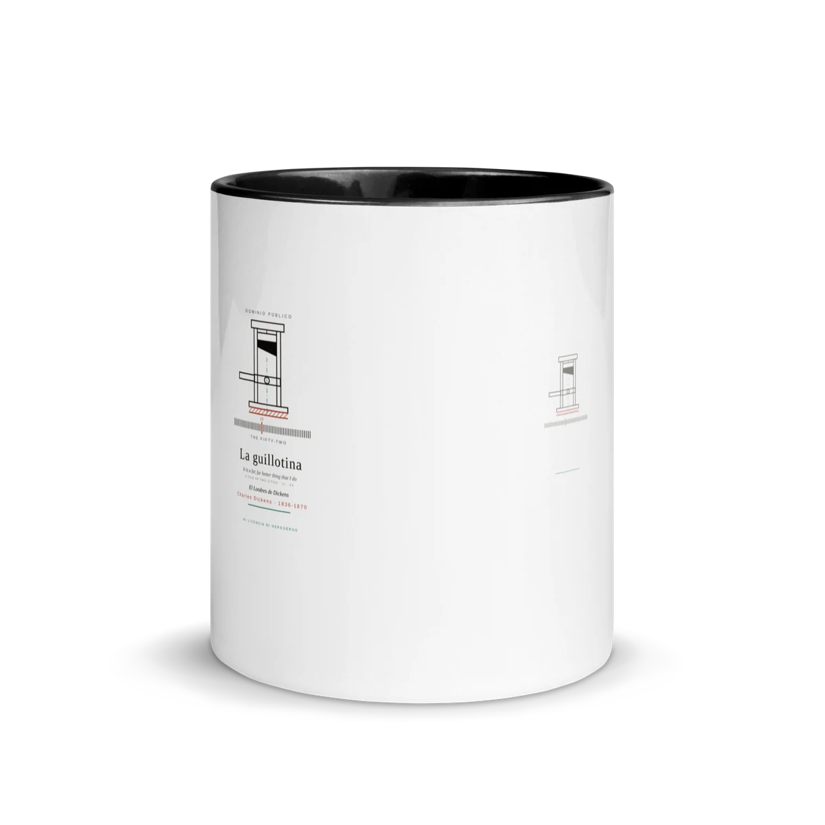 La guillotina, taza de cerámica en color negro