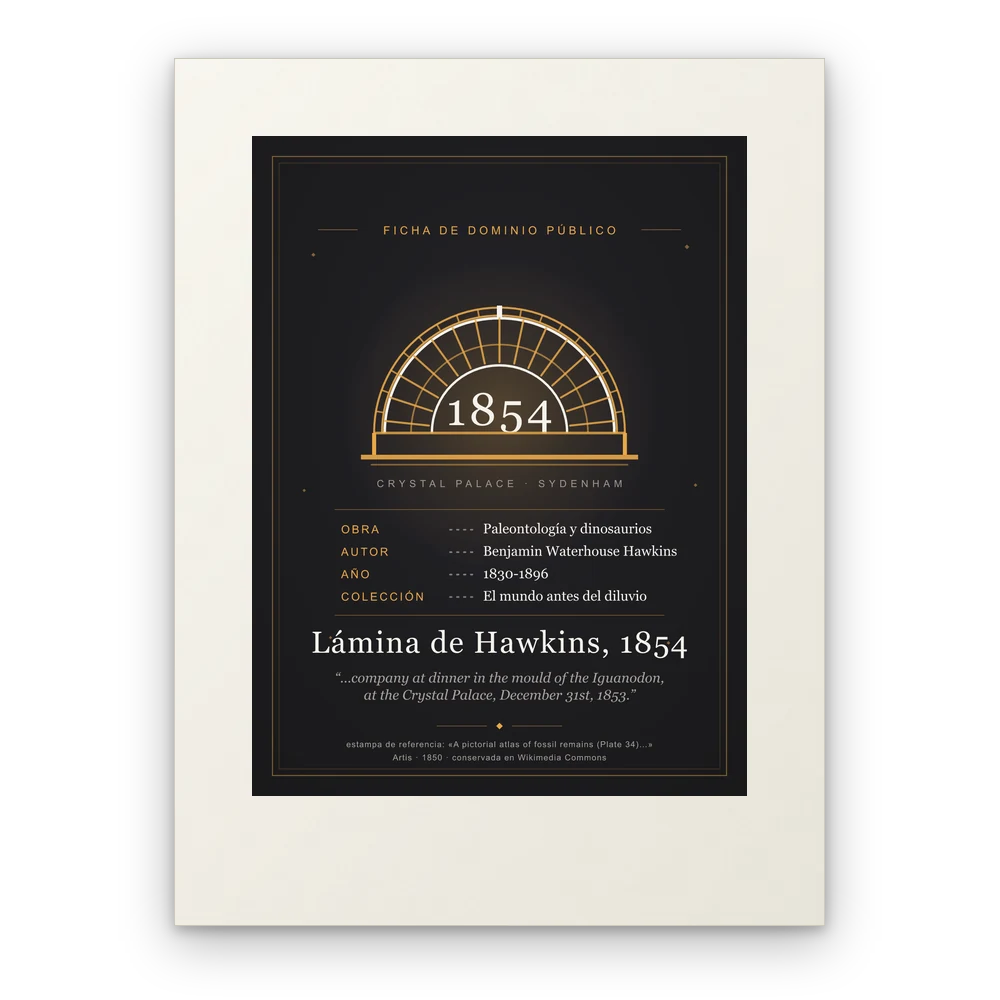 Lámina de Hawkins, 1854, impresión en papel mate