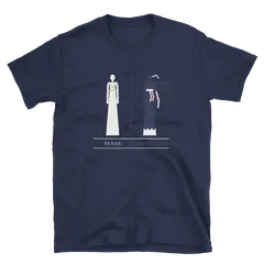 Las dos hermanas, camiseta de algodón en color marino