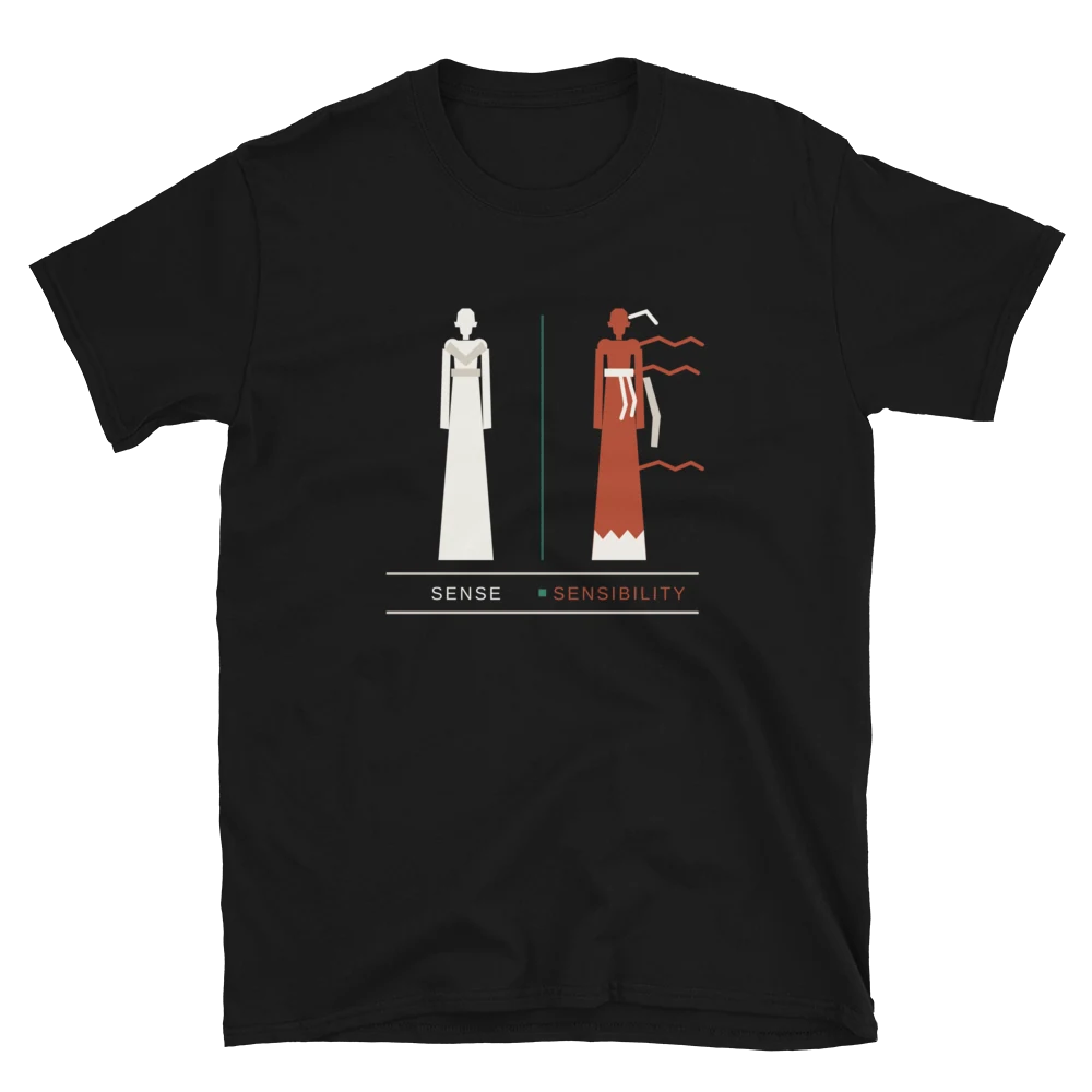 Las dos hermanas, camiseta de algodón en color negro
