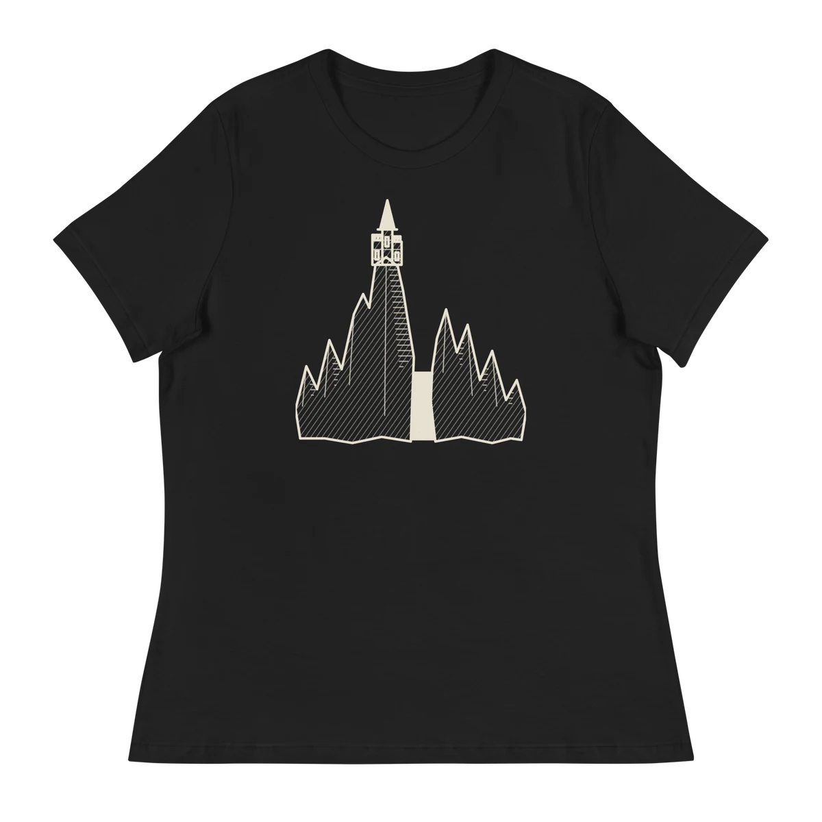 Los Cárpatos, camiseta de mujer en color negro