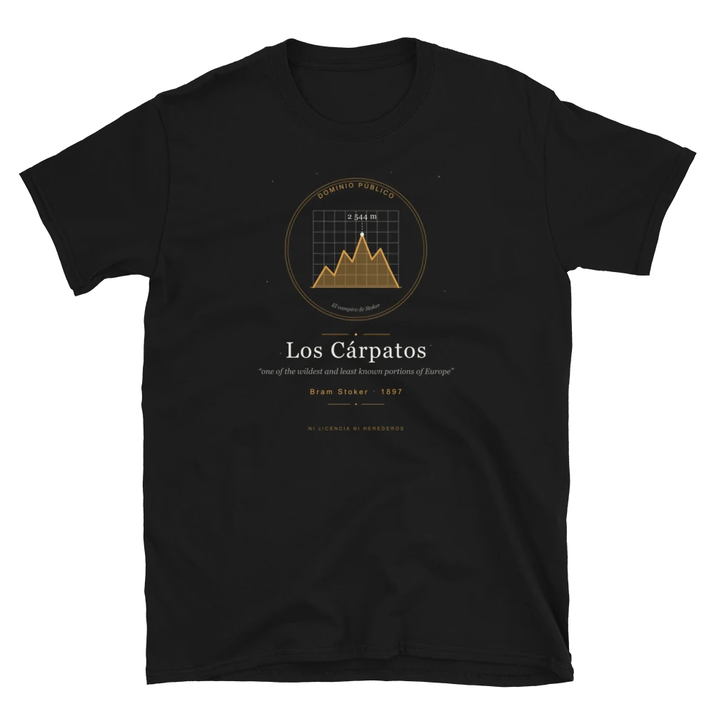 Los Cárpatos, camiseta de algodón en color negro