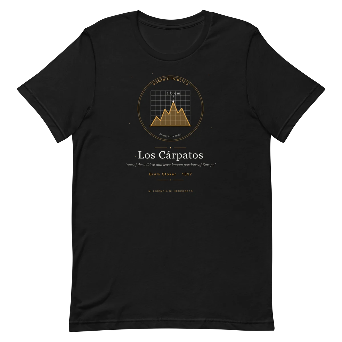 Los Cárpatos, camiseta premium de algodón en color negro