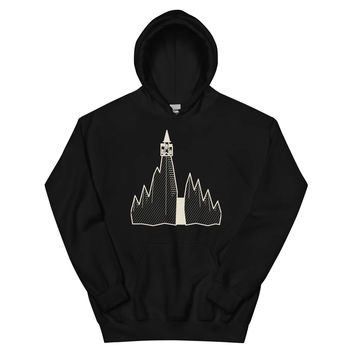 Los Cárpatos, sudadera con capucha en color negro