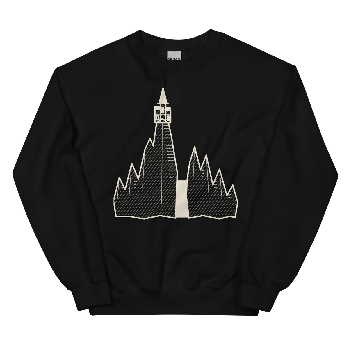 Los Cárpatos, sudadera de cuello redondo en color negro